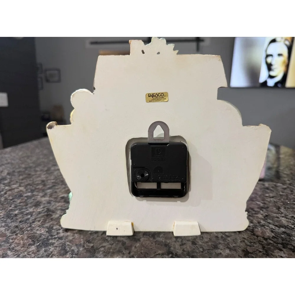 Enesco Noahs Ark Clock Vintage Resin Nursery Wall Tabletop Decor 436739